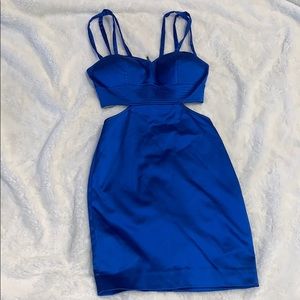 Bebe Royal Blue Satin Mini Dress